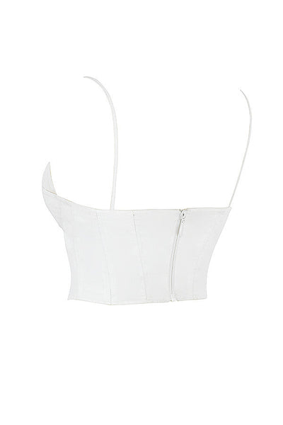 Eliza | Elegant Hvid Bustier Top med Fine Stropper Corset Dame
