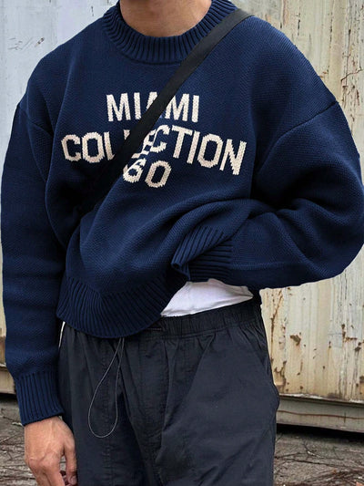 Icoon | Herre rundhals sweater – streetstyle striktrøje i bomuld