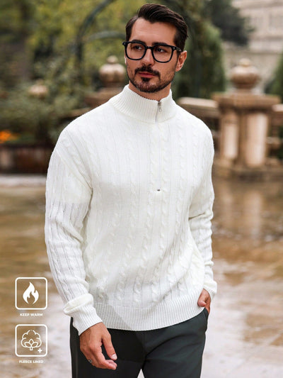 Alex | Herre zip-up sweater – varm striktrøje til mænd