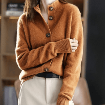Elegant strikket cardigan med knapper til kvinder